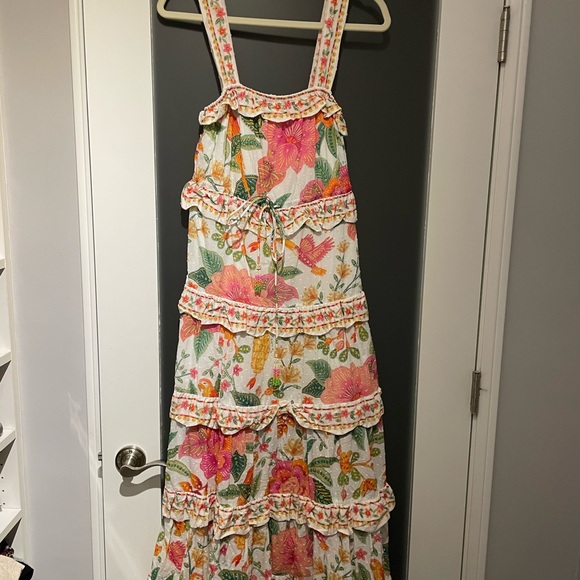 Farm Rio Macaw Bloom ruffle dress size small - Picture 7 of 11